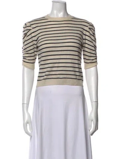 Pre-owned Frame Cashmere Striped Top In White