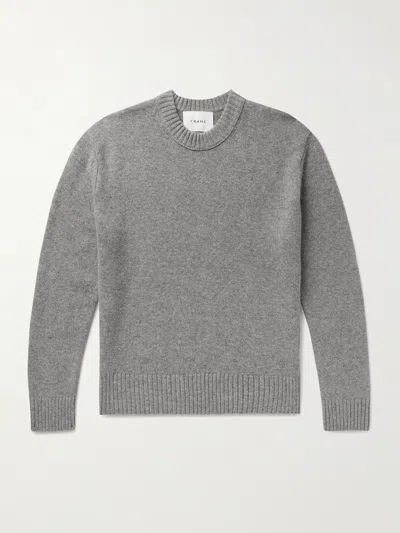 Frame Crew Neck Cashmere Sweater In Gris