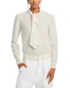 Frame Cashmere Tie Neck Sweater In Cream