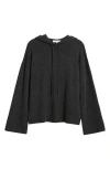 Frame Cashmere Travel Hoodie In Charcoal Heather