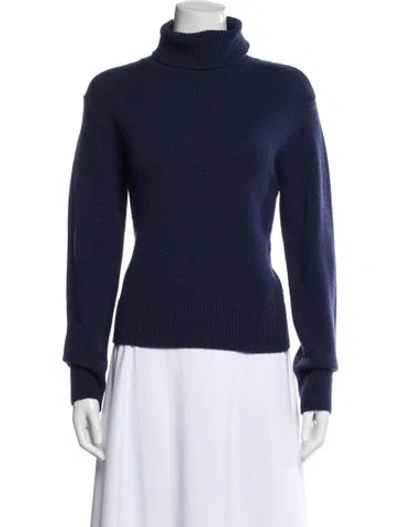 Pre-owned Frame Cashmere Turtleneck Sweater In Blue