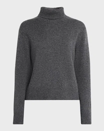 Frame Cashmere Turtleneck Sweater In Charcoal Heather