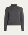 Frame Cashmere Turtleneck Sweater In Charcoal Heather