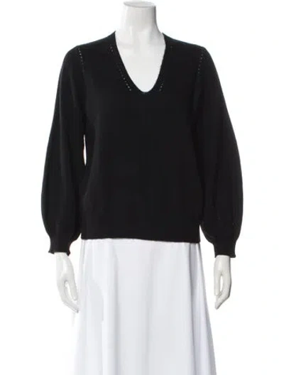 Pre-owned Frame Cashmere V-neck Sweater In Black