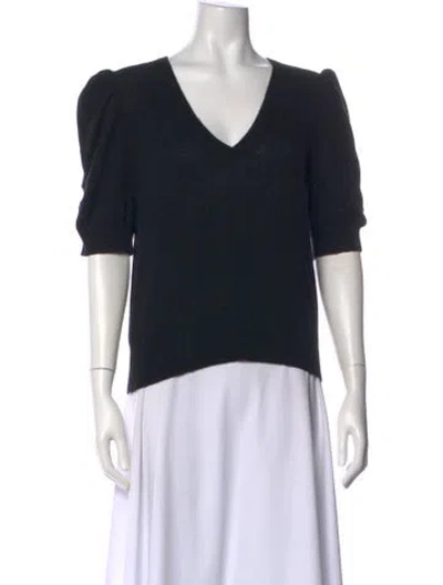 Pre-owned Frame Cashmere V-neck Sweater In Black