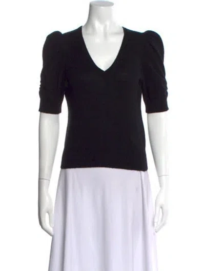 Pre-owned Frame Cashmere V-neck Sweater In Black
