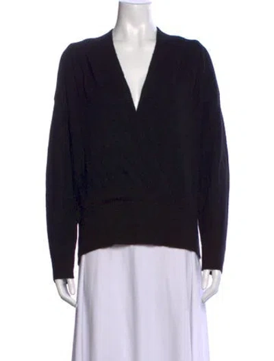 Pre-owned Frame Cashmere V-neck Sweater In Black