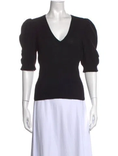 Pre-owned Frame Cashmere V-neck Sweater In Black