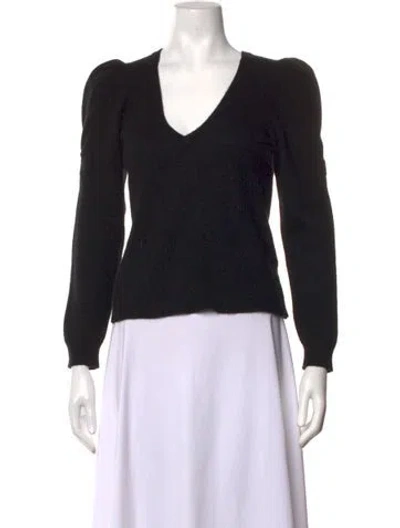 Pre-owned Frame Cashmere V-neck Sweater In Black