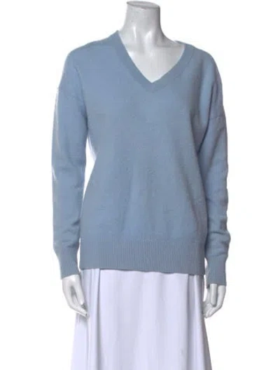 Pre-owned Frame Cashmere V-neck Sweater In Blue