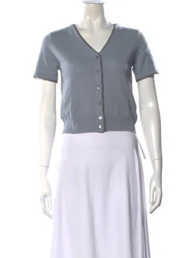 Pre-owned Frame Cashmere V-neck Sweater In Blue