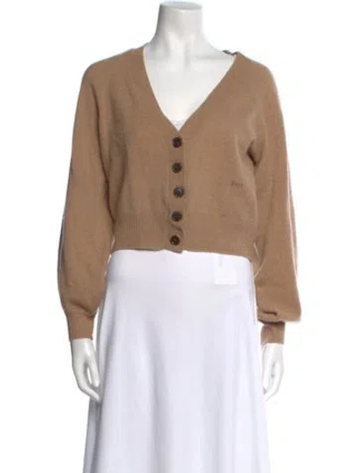 Pre-owned Frame Cashmere V-neck Sweater In Brown