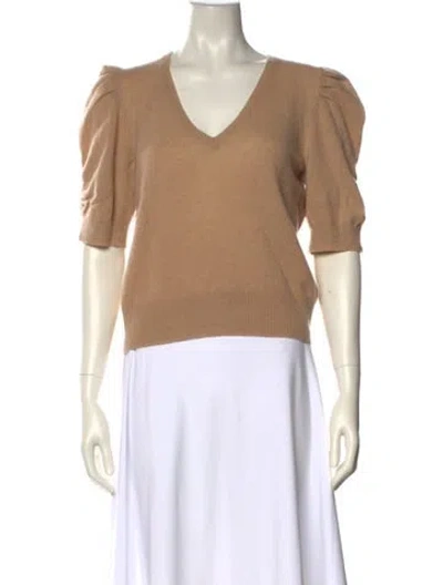 Pre-owned Frame Cashmere V-neck Sweater In Brown