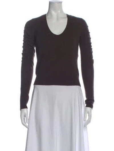 Pre-owned Frame Cashmere V-neck Sweater In Brown