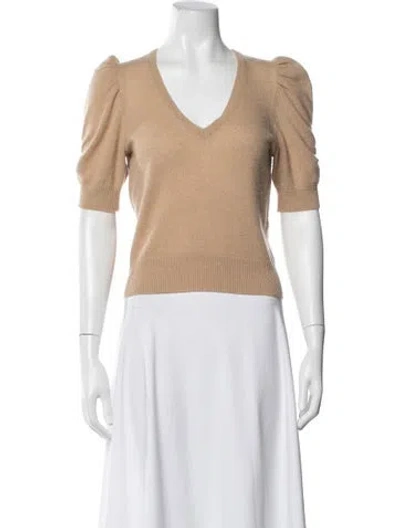 Pre-owned Frame Cashmere V-neck Sweater In Brown