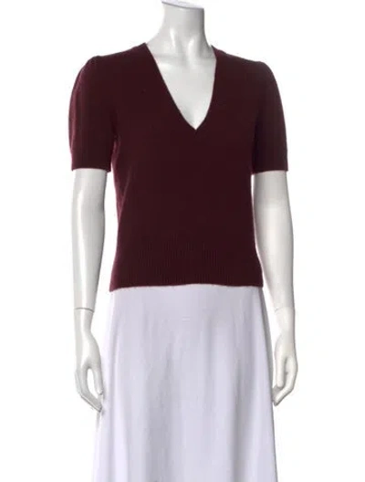 Pre-owned Frame Cashmere V-neck Sweater In Burgundy