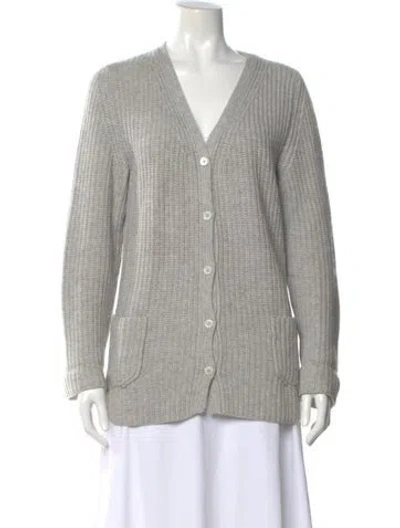 Pre-owned Frame Cashmere V-neck Sweater In Gray