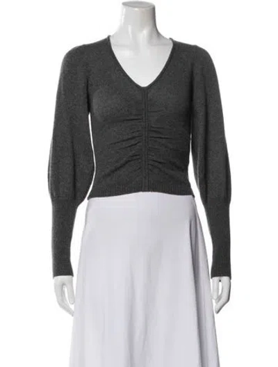 Pre-owned Frame Cashmere V-neck Sweater In Gray