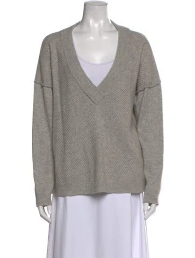 Pre-owned Frame Cashmere V-neck Sweater In Gray
