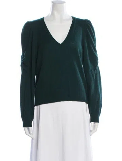 Pre-owned Frame Cashmere V-neck Sweater In Green