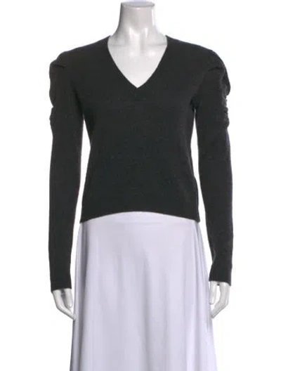 Pre-owned Frame Cashmere V-neck Sweater In Green