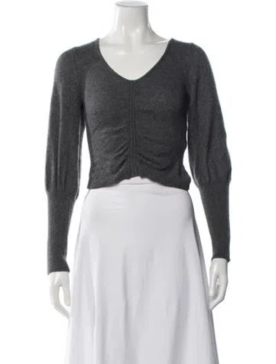 Pre-owned Frame Cashmere V-neck Sweater In Grey