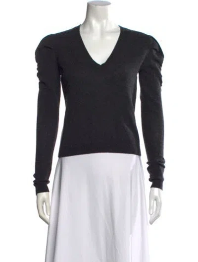Pre-owned Frame Cashmere V-neck Sweater In Grey