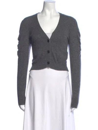 Pre-owned Frame Cashmere V-neck Sweater In Grey