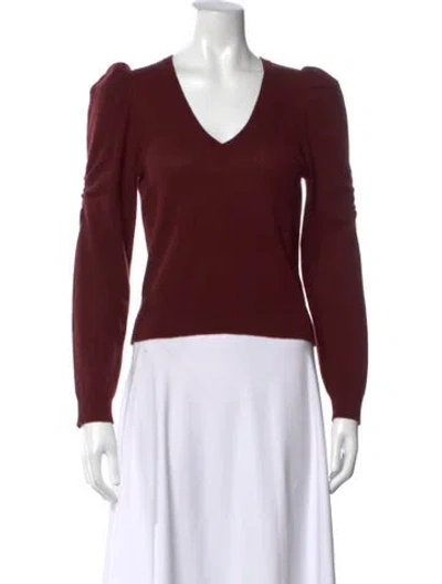 Pre-owned Frame Cashmere V-neck Sweater In Red