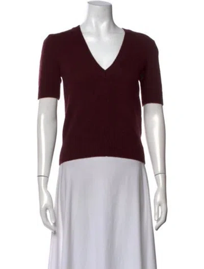 Pre-owned Frame Cashmere V-neck Sweater W/ Tags In Burgundy