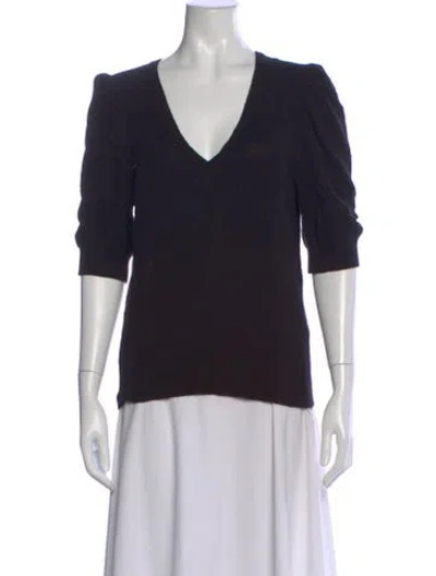 Pre-owned Frame Cashmere V-neck Top In Black