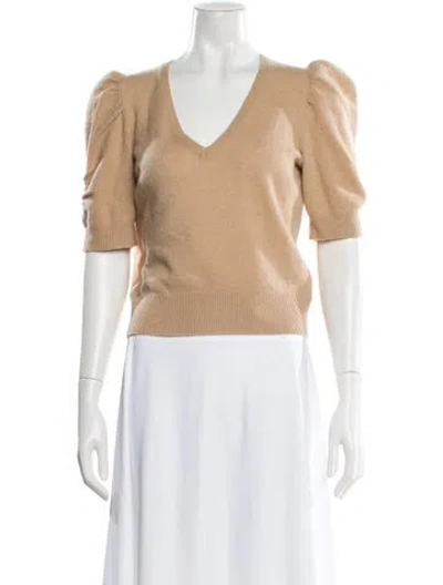 Pre-owned Frame Cashmere V-neck Top In Neutral