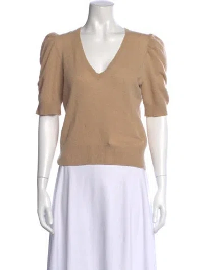 Pre-owned Frame Cashmere V-neck Top In Neutral