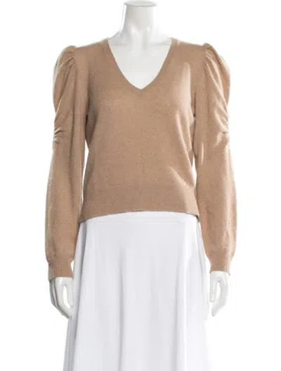 Pre-owned Frame Cashmere V-neck Top In Neutrals