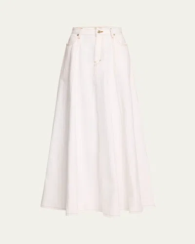 Frame Ch X  The Denim Ball Skirt In White