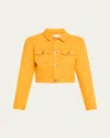 Frame X Carolina Herrera Tailored Denim Jacket In Marigold