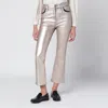 Frame Trousers With Back Pockets And Belt Loops In Metallic