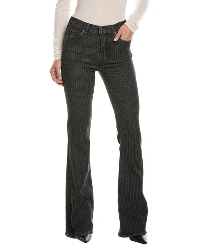 Frame Charcoal Pinstripe Le High Flare Jean In Black