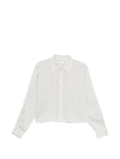 Frame Charles Striped Shirt In White
