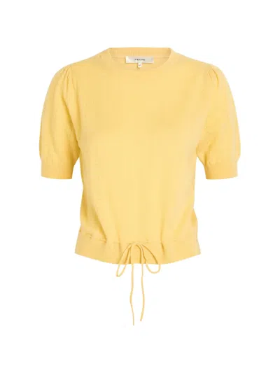 Frame Charm Drawstring-waist Sweater In Yellow