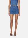 Frame The Charm High Waist Denim Shorts In Blue