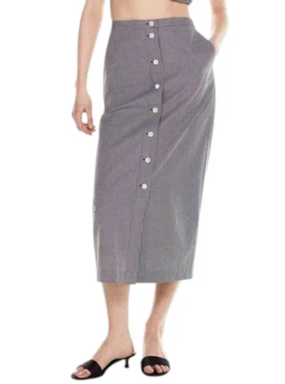 Frame Check Skirt In Navy Check In Gray