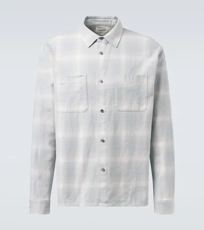 Frame Checked Cotton Overshirt In Blue