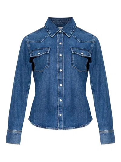 Frame Chest-pocket Shirt In Blue