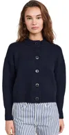 Frame Womens Navy Chunky-knit Round-neck Wool-blend Cardigan In Navy