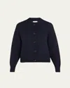 Frame Womens Navy Chunky-knit Round-neck Wool-blend Cardigan In Navy