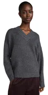 Frame Chunky Wool-cashmere Sweater In Charcoal Heather