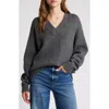 Frame Chunky Wool-cashmere Sweater In Charcoal Heather