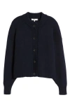 Frame Womens Navy Chunky-knit Round-neck Wool-blend Cardigan In Navy