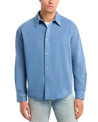 Frame Classic Cotton Button Down Shirt In Blue